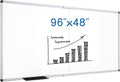 VIZ-PRO Large Dry Erase White Board/Magnetic Foldable Whiteboard, 96 X 48 Inches, Silver Aluminium Frame
