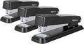 Amazon Basics Full-strip Metal Office Desktop Stapler, 20 Sheet Capacity, 3 Pack, Black
