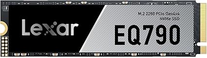 Lexar EQ790 4TB SSD M.2 2280 PCIe Gen4x4 NVMe 1.4, Blazing Speeds Up to 7000MB/s Read 6000MB/s Write for Intense Workloads & PS5 PC Gaming, High Performance Internal Solid State Drive