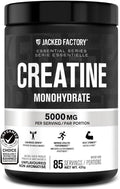 Jacked Factory Creatine Monohydrate Powder 425g - Canadian-Owned Informed Choice Certified Supplement for Increased Muscle Mass*, Improved Strength, Power, & Performance** - 85 Servings, Unflavored