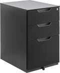 Amazon Basics 3 Drawer Mobile File Cabinet with Lock, Black, 52.60 cm D x 39.39 cm W x 61.70 cm H
