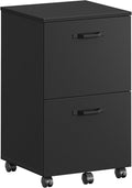 VASAGLE 2-Drawer File Cabinet, Filing Cabinet for Home Office, Small Rolling Printer Stand, A4, Letter-Size Hanging Files, Assembly Required, Matte Black UOFC040B16