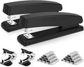 Deli Stapler, Desktop Stapler, 2 Pack, 25 Sheet Capacity, Includes 2000 Staples and 2 Staple Removers, 2 Pack,Black