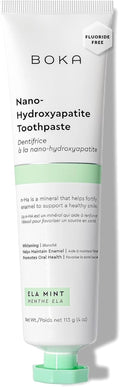 Boka Fluoride Free Toothpaste, Nano Hydroxyapatite Toothpaste, Appropriate for Sensitive Teeth - for Adult Oral Care - Ela Mint Flavor, 4 Fl Oz (113g) 1Pk