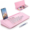 TSJ OFFICE Small Desktop Whiteboard -Glass Dry Erase Board Computer Keyboard Stand White Board Surface Pad with Drawer, Desk Organizers with Accessories for Office, Home, School - All Pink