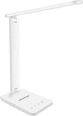 Whicow LED Desk Lamp Eye-Caring Table Lights,5 Lighting Modes & 5 Brightness Levels, Touch Control Adjustable Table lamp with USB Charging Port for Home Office Reading, Studying Working (White)