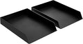 Amazon Basics Plastic Organizer - Letter Tray, Black, 2-Pack