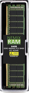 NEMIX RAM 64GB (1X64GB) DDR5 4800MHZ PC5-38400 2Rx4 1.1V 288-PIN ECC RDIMM Registered Server Memory Compatible with Dell PowerEdge R7615 Rack Server