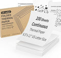 Continuous Thermal Printer Paper 8.5" x 11" US Letter Size - High-Efficiency Durable Printing for Home Work, Printing Contract, Compatible with Most Thermal Printers (200 Sheets/Continuous Folding)