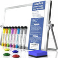 Nicpro Dry Erase Whiteboard, 12 x 16 inch Double Sided Large Magnetic Desktop White Board with Stand, 8 Pens, 1 Eraser, 4 Magnets, Portable White Board Easel for Kids Memo to Do List Students School
