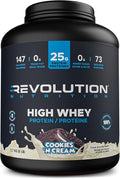 Revolution Nutrition, High Whey, Protein Powder 6LB, Whey Protein, Gluten Free, 25g of Protein Per Scoop, 2.7kg, 73 Servings (Cookies and Cream, 6 Pound)