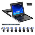 MT-Viki 8 Port Rack KVM Switch VGA w/17'' LCD Monitor, LCD KVM Console Fit 1U 19'' Rack, Integrated with Keyboard+Touch pad+Drawer, Support OSD/Hotkey, & 8 KVM Cables