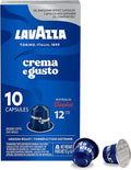 Lavazza Crema E Gusto Medium Roast Coffee Capsules Compatible with Nespresso Original Machines, creamy coffee, chocolate hints, wood, and spice aftertaste, (10 Count) Pack of 1 - ( Packaging May Vary )
