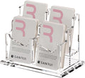 SANRUI Clear Vertical Business Card Holder for Desk , Office Acrylic Business Card Display Stand Desktop Organizer Storage Cards Holders，2 Tier 4 Pocket , 200 Card Capacity