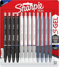 Sharpie S-Gel, Gel Pens, Medium Point (0.7mm), Black and Blue Gel Ink Pens, 12 Count
