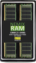 NEMIX RAM 128GB (2X64GB) DDR5 5600MHZ PC5-44800 2Rx4 1.1V 288-PIN ECC RDIMM Registered Server Memory KIT