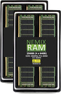 NEMIX RAM 256GB (4X64GB) DDR5 4800MHZ PC5-38400 2Rx4 1.1V 288-PIN ECC RDIMM Registered Server Memory KIT