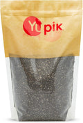 Yupik Raw Black Chia Seeds, 1 kg, Gluten-Free, Kosher, Vegan, Natural Seeds, Plant-Based Superfood, Rich in Fiber, Source of Omega-3, Ideal for Chia Pudding & Smoothies, Gels Easily (Packaging may vary)