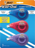 BIC Wite-Out EZ Correct Correction Tape, White, No Dry Time, Tear Resistant Tape, 3-Count
