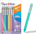 Paper Mate InkJoy Gel Pens, Fashion Barrels, Retractable, Medium Point (0.7mm), Black, 6 Count