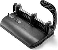 Officemate Heavy Duty Adjustable 2-3 Hole Punch with Lever Handle, 32-Sheet Capacity, Black (90078)